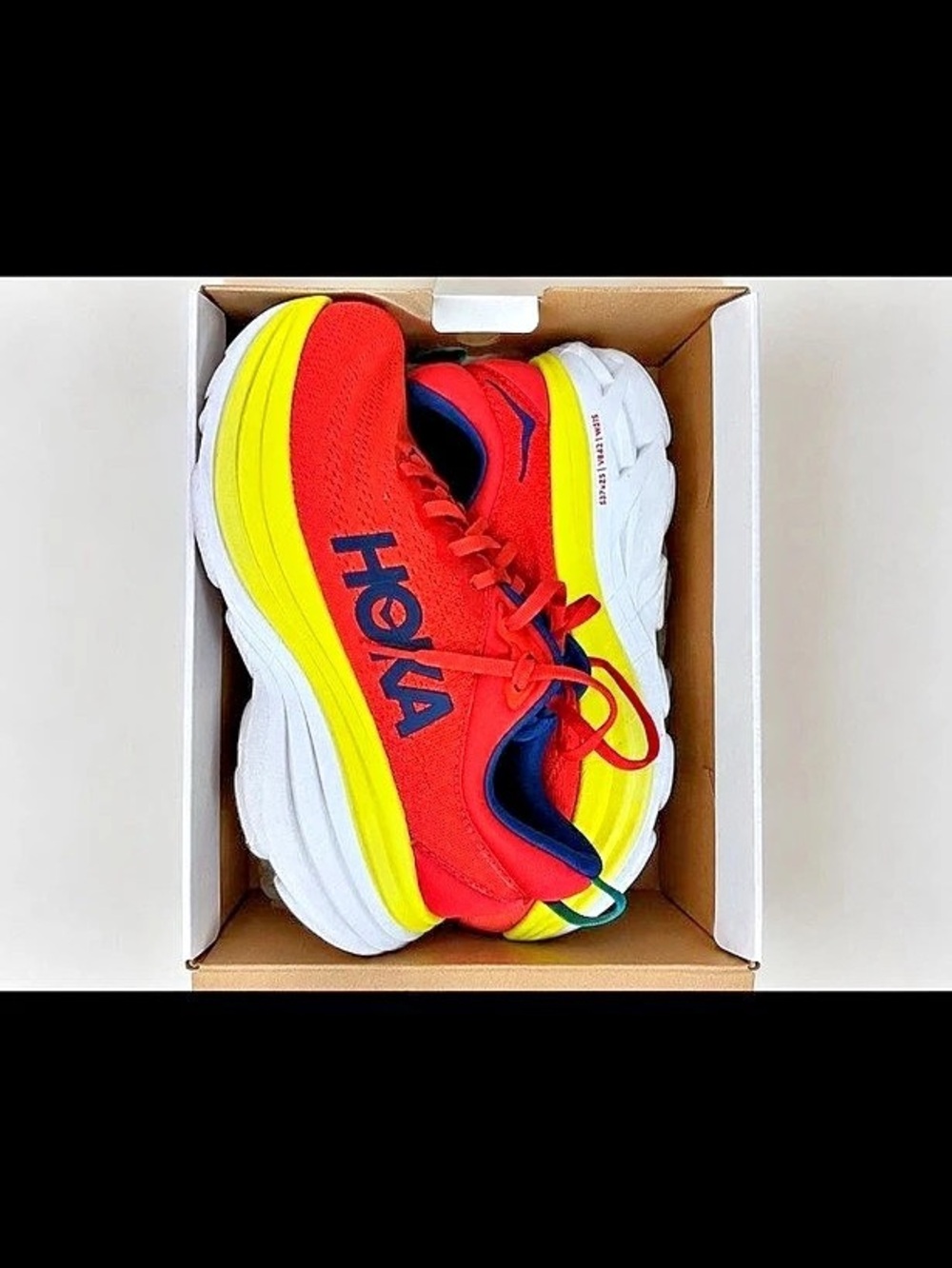 HOKA Bondi Athletic Shoes Red & Yellow US 9.5